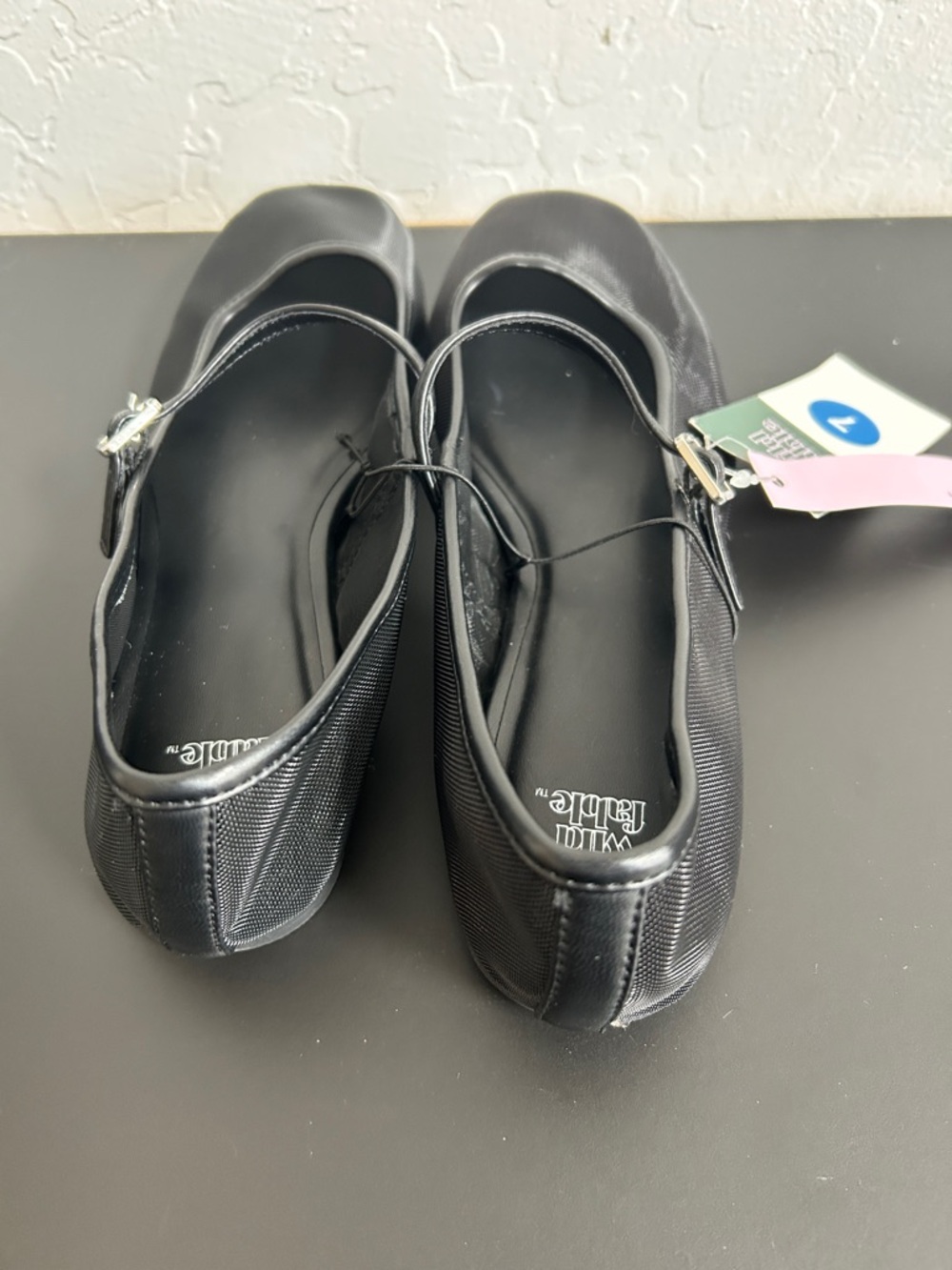NWT Women’s Wild Fable Black Mesh Mary Jane-Style Flats with Memory Foam Size 7 - Picture 4 of 5
